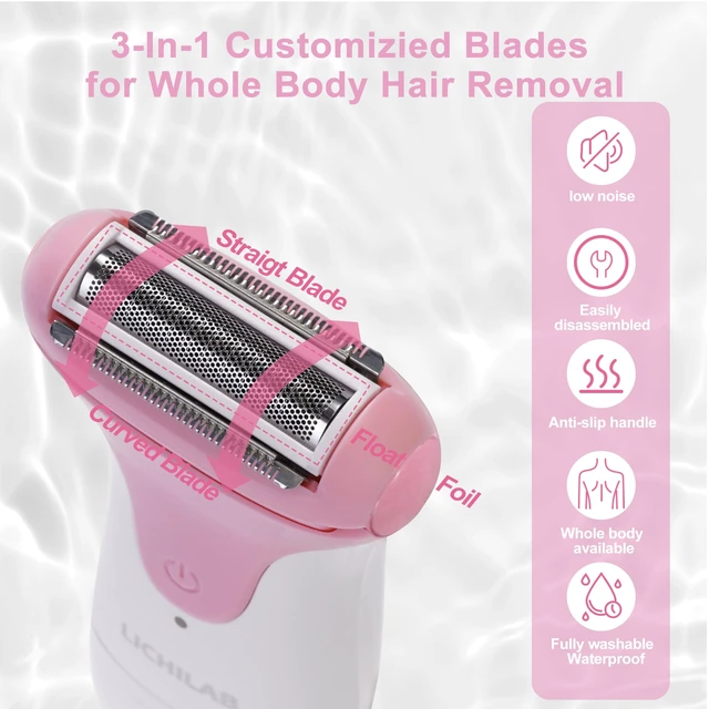 Alt view image 4 of 6 - Painless Women's Electric Razor & Bikini Trimmer - Waterproof Cordless Foil Shaver for Body,Legs,Underarms & Bikini Line,Wet/Dry TikTok Viral Hair Removal,Peach/ygv6