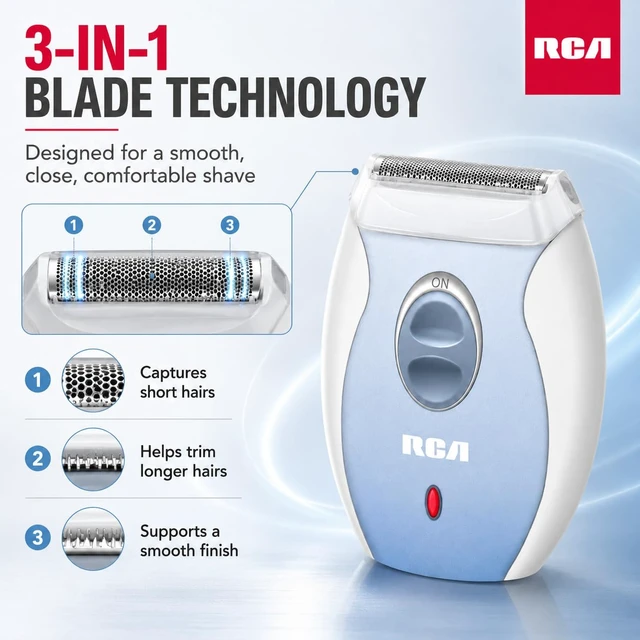 Alt view image 3 of 7 - Wet & Dry Shaver for Women, Rechargeable 3-in-1 Foil Razor | Rechargeable Waterproof Women's Shaver with 3-in-1 Blade