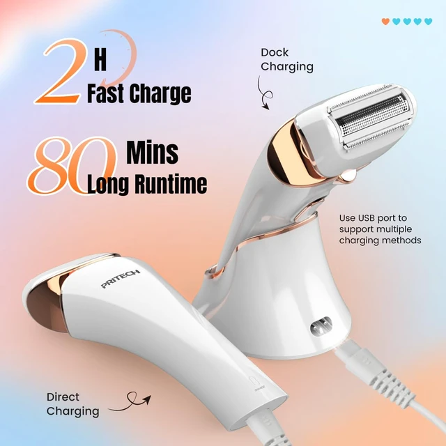 Alt view image 4 of 6 - Electric Razor for Women Rechargeable Shaver for Women Portable Lady Shaver | Portable Electric Women Razor for Legs, Arm, Underarms, USB Rechargeable, Wet/Dry Waterproof Women Bikini Trimmer Gold