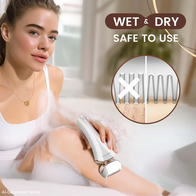 Alt view image 2 of 6 - Electric Razor for Women Rechargeable Shaver for Women Portable Lady Shaver | Portable Electric Women Razor for Legs, Arm, Underarms, USB Rechargeable, Wet/Dry Waterproof Women Bikini Trimmer Gold