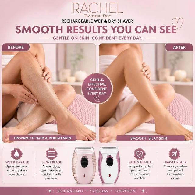 Alt view image 3 of 7 - Wet & Dry Shaver for Women, Rechargeable 3-in-1 Foil Razor | Rechargeable Waterproof Women's Shaver with 3-in-1 Blade