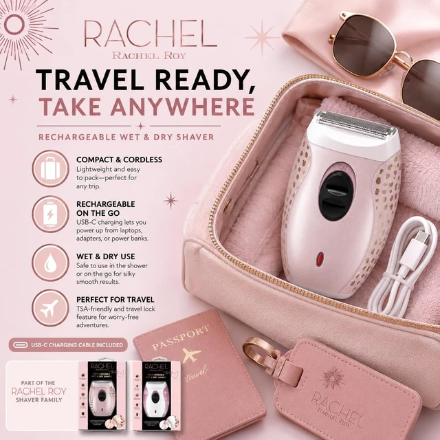 Alt view image 7 of 7 - Wet & Dry Shaver for Women, Rechargeable 3-in-1 Foil Razor | Rechargeable Waterproof Women's Shaver with 3-in-1 Blade