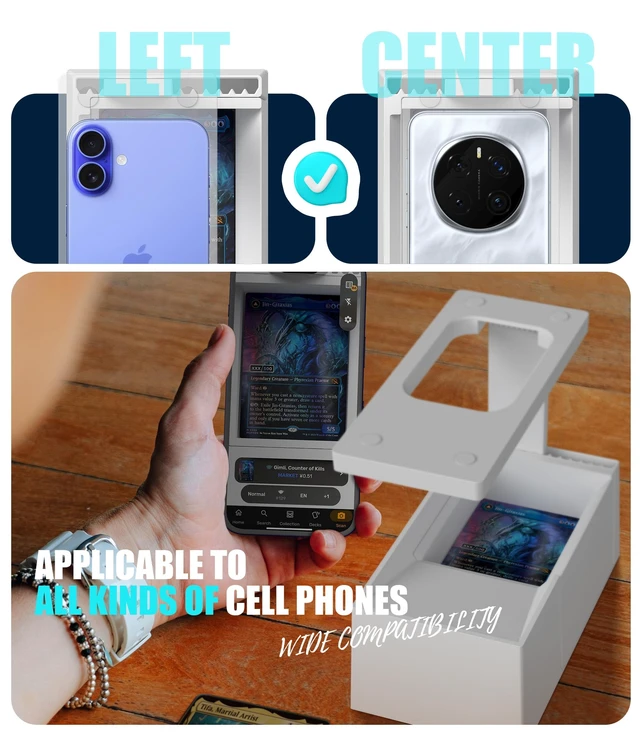 Alt view image 5 of 7 - MTG Card Scanner Stand for ManaBox, Adjustable Phone Holder | Sloped Tray Trading Card Scanner for Standard Size Cards, Fast Card Catalog Tool for Sleeved & Unsleeved Cards
