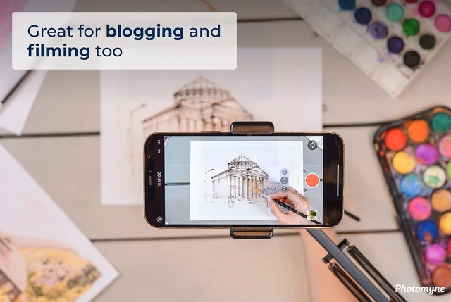 Alt view image 7 of 7 - Flexible Phone Holder with Clamp Photo Album Scanning Stand | Steady Shots. Better Scans