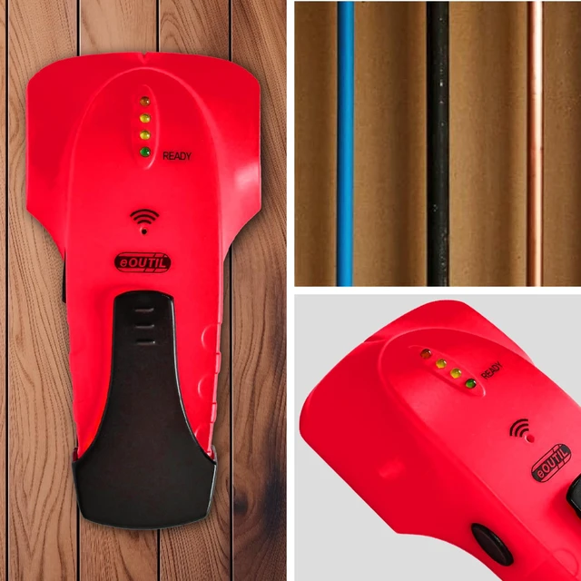 Alt view image 4 of 7 - Stud Finder Wall Scanner Wood and Metal Detector Sensor for 3/4 inch Thickness Wall (Red)