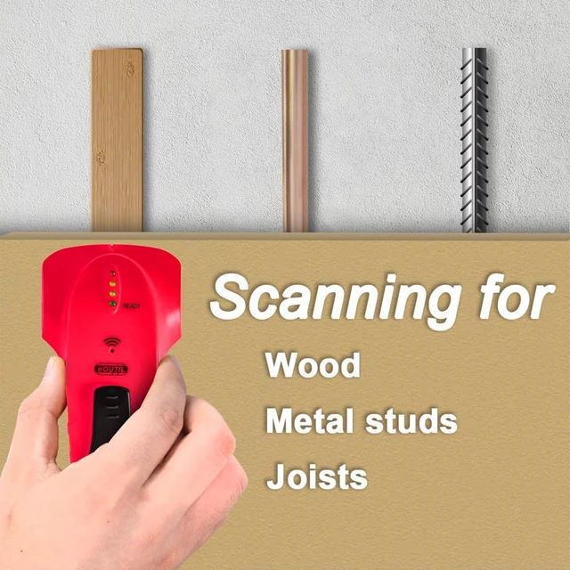 Alt view image 3 of 7 - Stud Finder Wall Scanner Wood and Metal Detector Sensor for 3/4 inch Thickness Wall (Red)