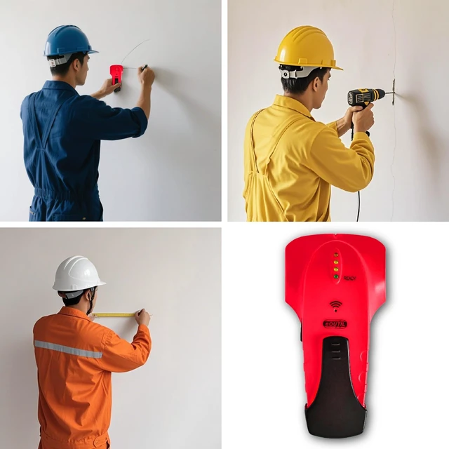 Alt view image 7 of 7 - Stud Finder Wall Scanner Wood and Metal Detector Sensor for 3/4 inch Thickness Wall (Red)