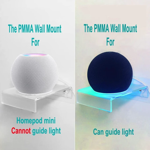 Alt view image 7 of 7 - Wall Mount for Echo Dot 4th/5th Gen, Frosted Acrylic Light Guide 1pack | Frosted acrylic light guide glows with the Dot's halo. No-drill mount for bedrooms, kitchens, bathrooms - fits HomePod Mini