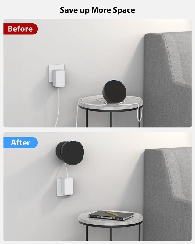 Alt view image 3 of 7 - Pop Wall Mount | Two Ways to Install Save Up Space Cable Storage | Five-Angle Adjustable Never-Falling Screws Install or with 3M Tape Simply Use Not Block Sound Come with Screwdriver