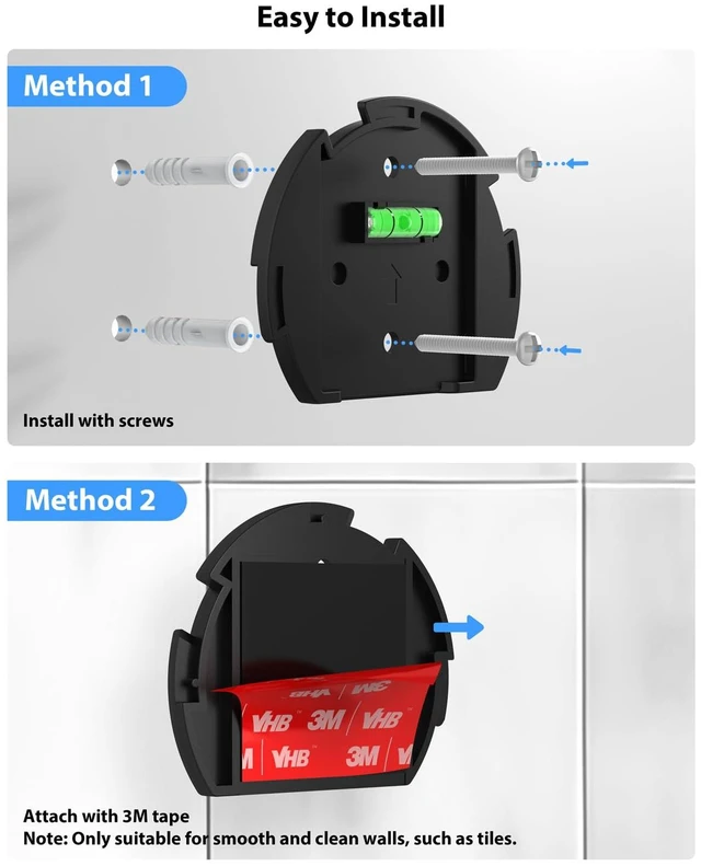 Alt view image 5 of 7 - Pop Wall Mount | Two Ways to Install Save Up Space Cable Storage | Five-Angle Adjustable Never-Falling Screws Install or with 3M Tape Simply Use Not Block Sound Come with Screwdriver