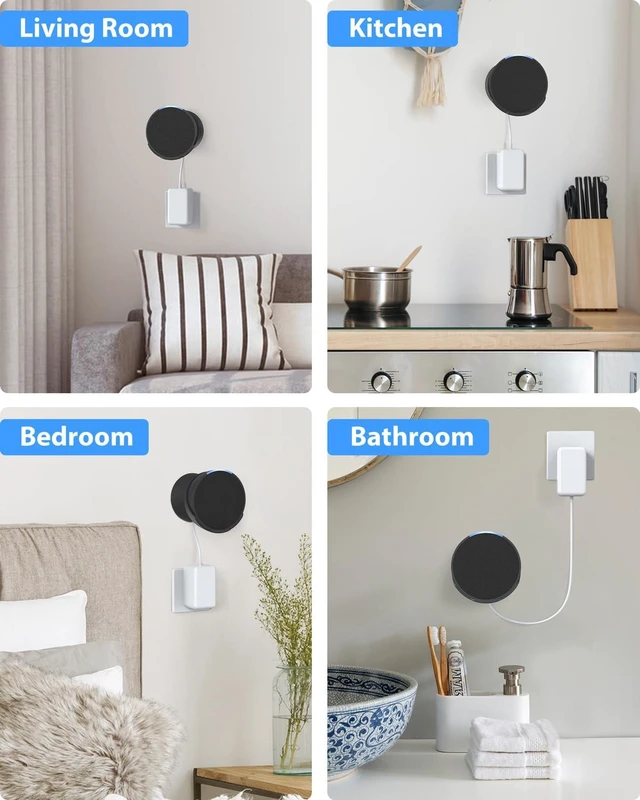 Alt view image 7 of 7 - Pop Wall Mount | Two Ways to Install Save Up Space Cable Storage | Five-Angle Adjustable Never-Falling Screws Install or with 3M Tape Simply Use Not Block Sound Come with Screwdriver