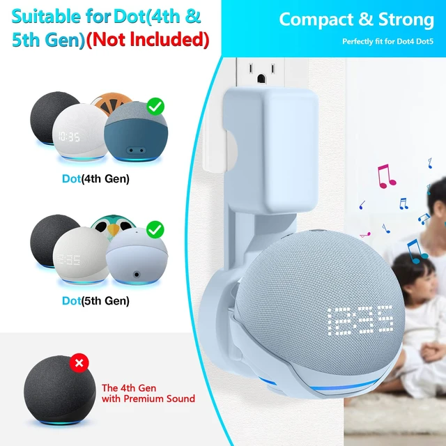 Alt view image 2 of 7 - Wall Mount Holder for Echo Dot 5th Generation, Cloud Blue