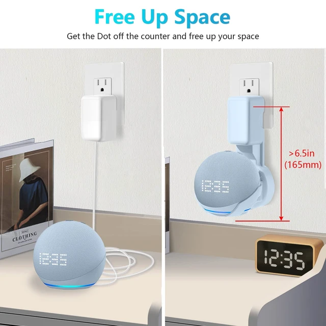 Alt view image 3 of 7 - Wall Mount Holder for Echo Dot 5th Generation, Cloud Blue
