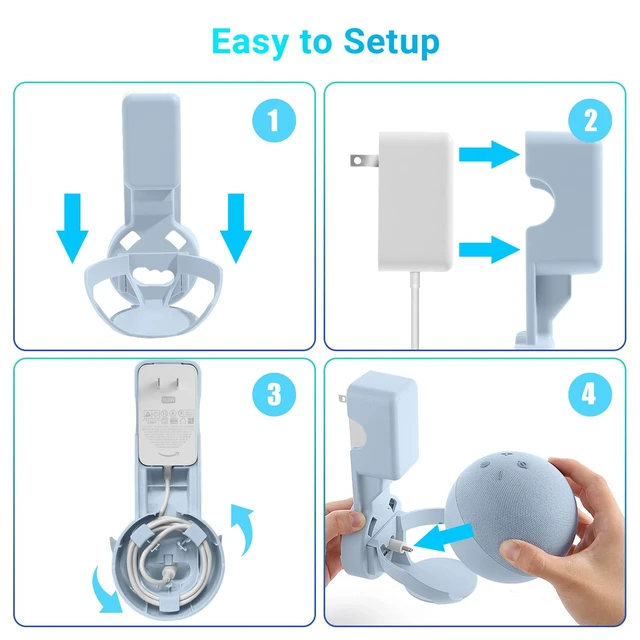 Alt view image 5 of 7 - Wall Mount Holder for Echo Dot 5th Generation, Cloud Blue