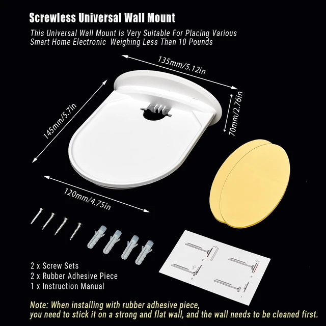 Alt view image 2 of 7 - Wall Mount Shelf, Compatible with Echo Spot, Echo Pop, Echo Dot, HomePod Mini, Google Home, with Cord Storage, Easy Installation, Fits Devices up to 10lbs