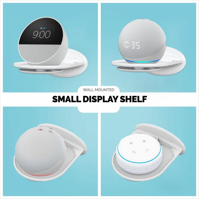 Alt view image 4 of 7 - Wall Mount Shelf, Compatible with Echo Spot, Echo Pop, Echo Dot, HomePod Mini, Google Home, with Cord Storage, Easy Installation, Fits Devices up to 10lbs