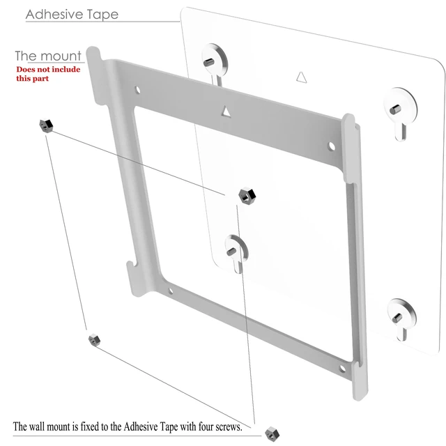 Alt view image 2 of 7 - Adhesive Tape for Echo Shows wall Mount Stand,Avoid Drilling Stuff Through the wall.It Won't Damage Your Tiles, Smooth Walls or Glass Walls.