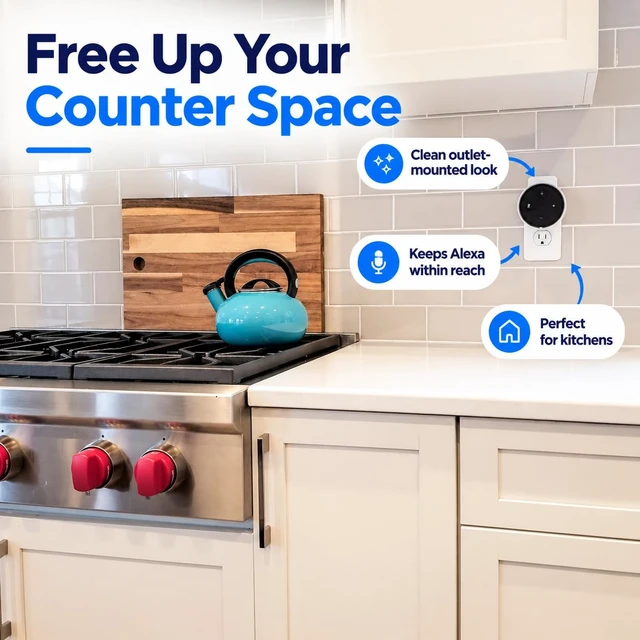 Alt view image 2 of 7 - Outlet Mount Compatible with Amazon Echo Dot 2nd Gen | White