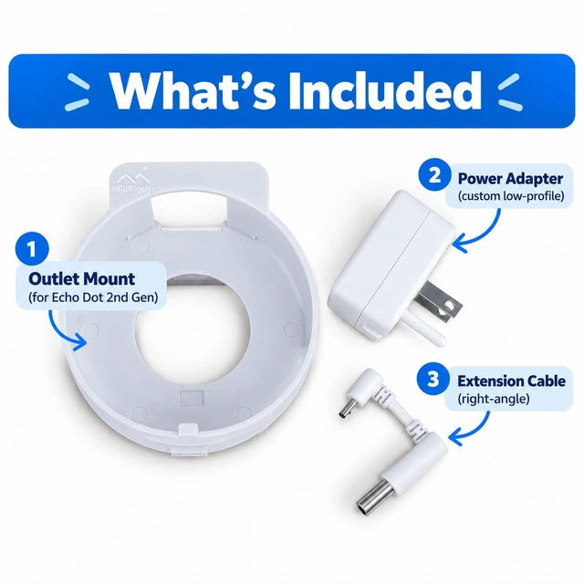 Alt view image 6 of 7 - Outlet Mount Compatible with Amazon Echo Dot 2nd Gen | White