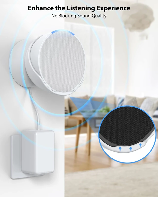 Alt view image 2 of 7 - Pop Wall Mount | Two Ways to Install Save Up Space Cable Storage | Five-Angle Adjustable Never-Falling Screws Install or with 3M Tape Simply Use Not Block Sound Come with Screwdriver