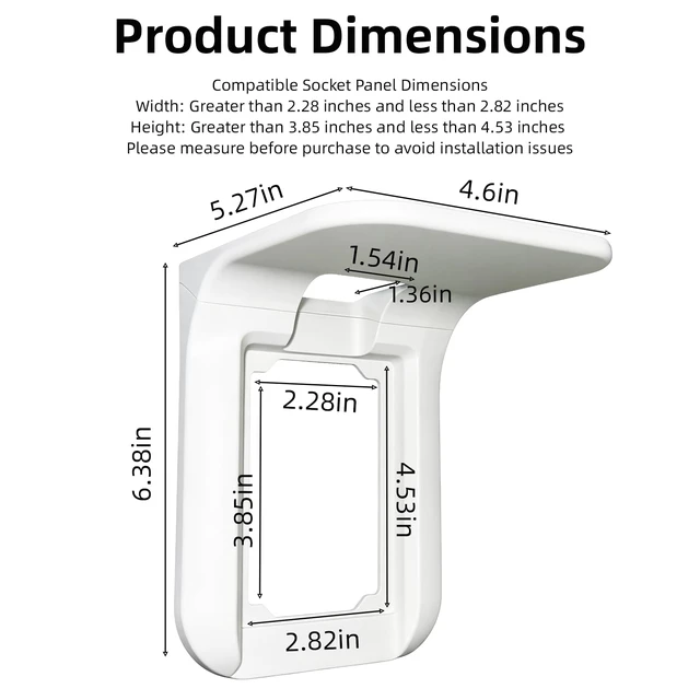 Alt view image 2 of 7 - Outlet Shelf, Bathroom Wall Holder with Built-in Cable Management, Wall Organizer for Smart Home Decor Space Saving Electric Toothbrush Use as Echo Holder (Standard White, 2 Pack)