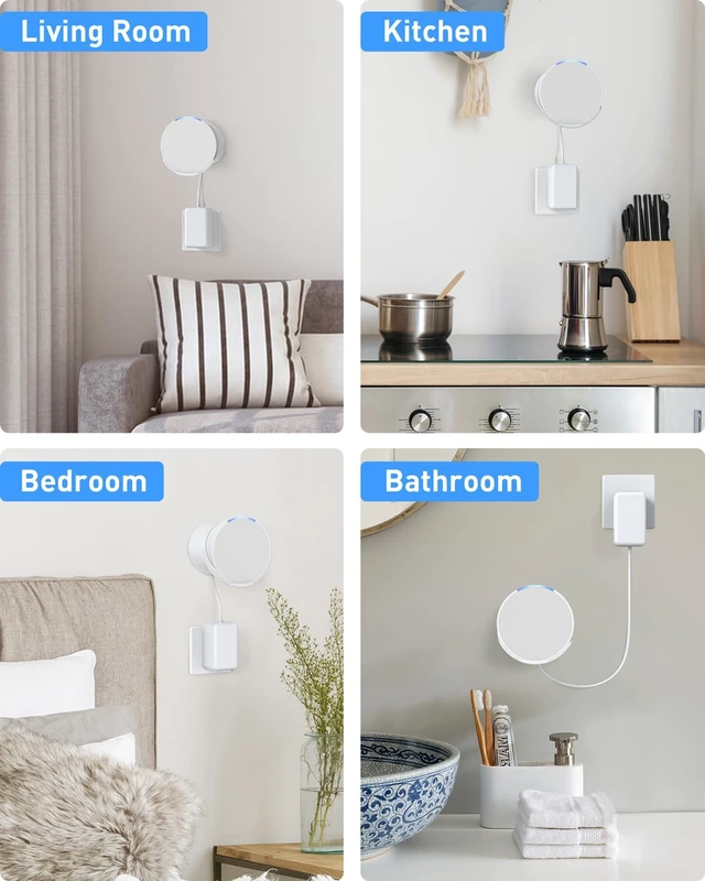 Alt view image 6 of 7 - Pop Wall Mount | Two Ways to Install Save Up Space Cable Storage | Five-Angle Adjustable Never-Falling Screws Install or with 3M Tape Simply Use Not Block Sound Come with Screwdriver