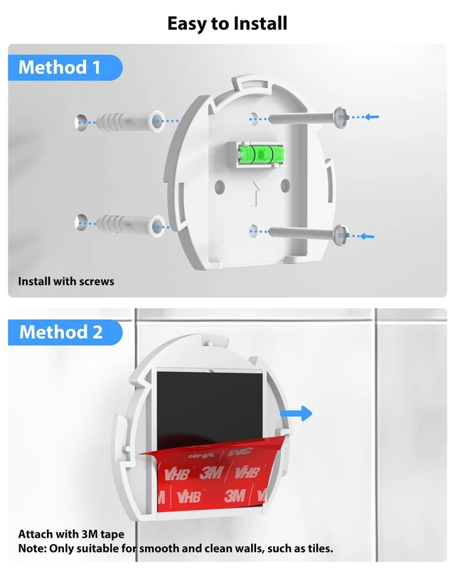 Alt view image 5 of 7 - Pop Wall Mount | Two Ways to Install Save Up Space Cable Storage | Five-Angle Adjustable Never-Falling Screws Install or with 3M Tape Simply Use Not Block Sound Come with Screwdriver