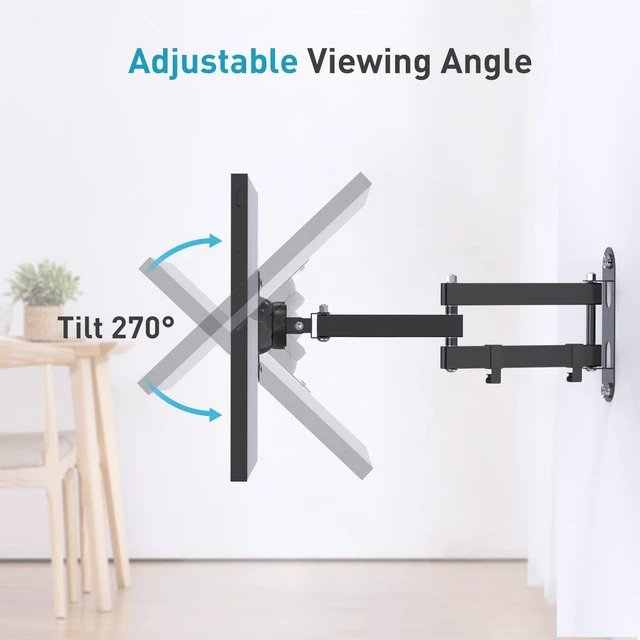 Alt view image 4 of 7 - Wall Mount for Echo Show 15, Swivel & Extend up to 16", Heavy Duty | Aluminum Alloy, Easy Assembly, 10KG Capacity, Space-Saving, Portrait and Landscape Mode, Echo Show 15 Wall Mount, Black