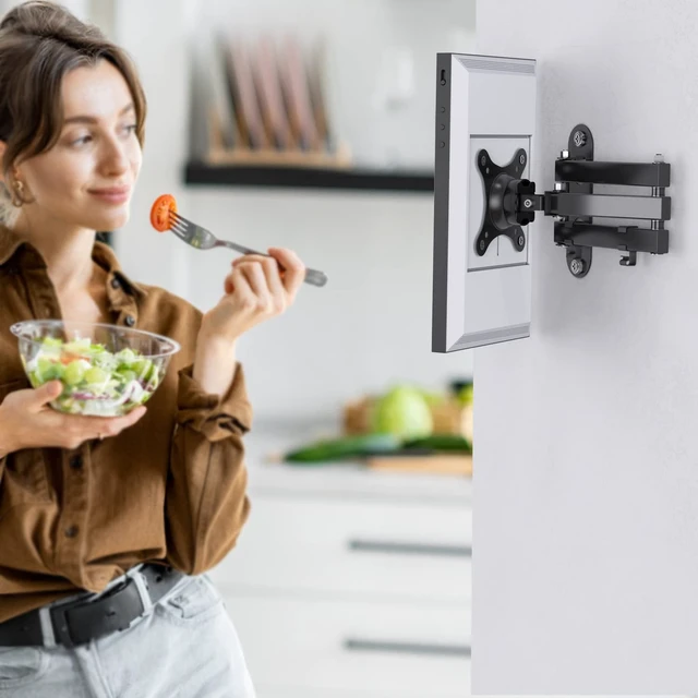 Alt view image 7 of 7 - Wall Mount for Echo Show 15, Swivel & Extend up to 16", Heavy Duty | Aluminum Alloy, Easy Assembly, 10KG Capacity, Space-Saving, Portrait and Landscape Mode, Echo Show 15 Wall Mount, Black