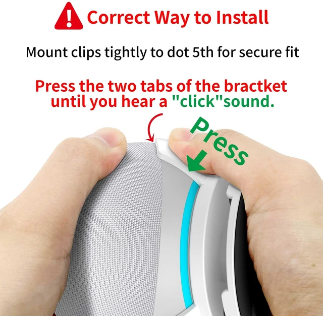 Alt view image 7 of 7 - Wall Mount for Echo Dot 5th Generation - Wall Holder Stand Hanger for Echo Dot 5 Gen, Space-Saving Alexa Dot 5th Accessories, Built-in Cable Management (White-1 Pack)