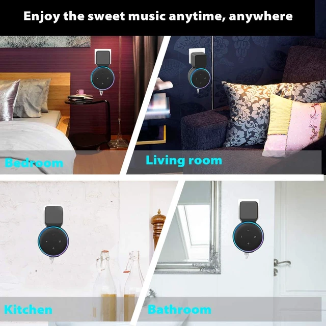 Alt view image 7 of 7 - Echo Dot Wall Mount Holder, Echo Dot Mount 3rd Generation Compatible with HomePod Mini, Clever Echo Dot Accessories with Built-in Cable Management Hide Messy Wires