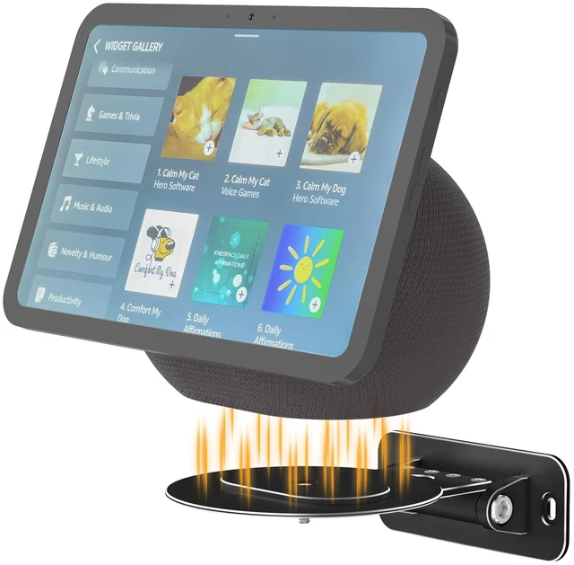 Main image of Wall Mount Compatible with 2025 Echo Show 8 and Echo Show 11 | Aluminum Alloy, Space-Saving, Horizontal Swivel, Up-and-Down Tilt, Easy Installation, Ideal for Kitchen Use, Black