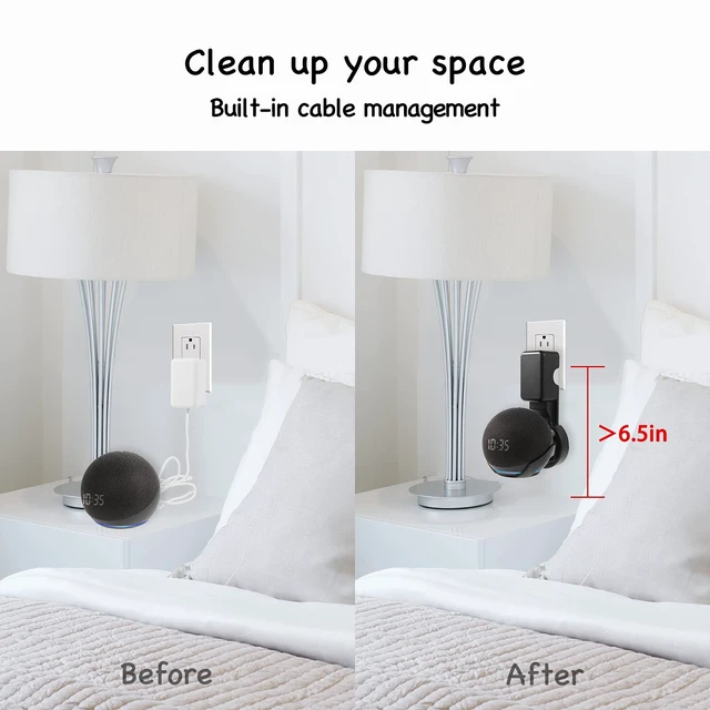 Alt view image 4 of 6 - Wall Mount Holder for Echo Dot 4th/5th Generation(1 Pack, Black)