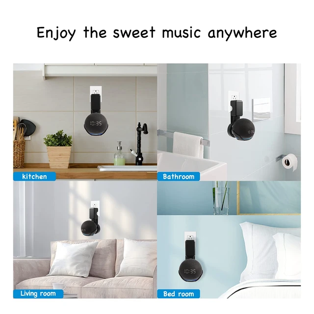 Alt view image 6 of 6 - Wall Mount Holder for Echo Dot 4th/5th Generation(1 Pack, Black)