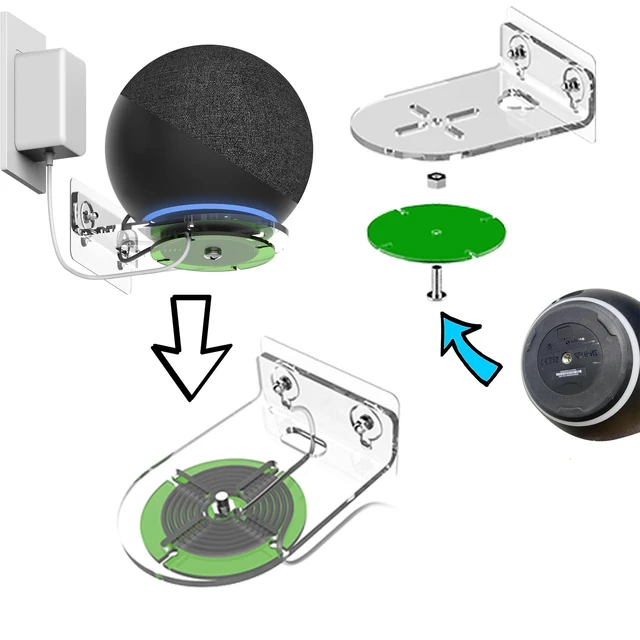 Alt view image 3 of 7 - Compatible for 2025 New Echo Studio,Echo 4th Gen Shelf Wall Moun Stand,Built-in Cable Management, Compatible for sonos era100
