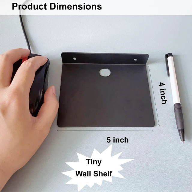 Alt view image 3 of 7 - Small Shelf for Wall, 5 Inch, Metal Floating Shelves for Echo, Cameras, Small Speaker Wall Mount Shelves (Black 1pcs)
