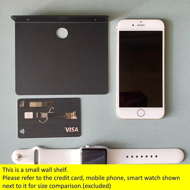 Alt view image 4 of 7 - Small Shelf for Wall, 5 Inch, Metal Floating Shelves for Echo, Cameras, Small Speaker Wall Mount Shelves (Black 1pcs)