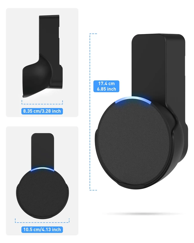 Alt view image 4 of 7 - Wall Mount for Ech0 pop | No Drill Needed Save Space Cable Storage | Never Falling off No Screws Needed Cable Hidden Simply Use Not Block Sound
