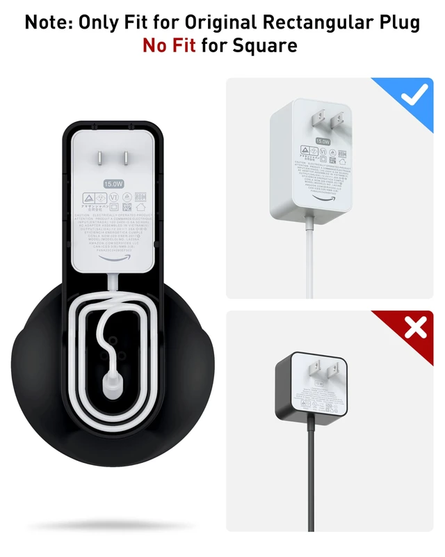Alt view image 7 of 7 - Wall Mount for Ech0 pop | No Drill Needed Save Space Cable Storage | Never Falling off No Screws Needed Cable Hidden Simply Use Not Block Sound