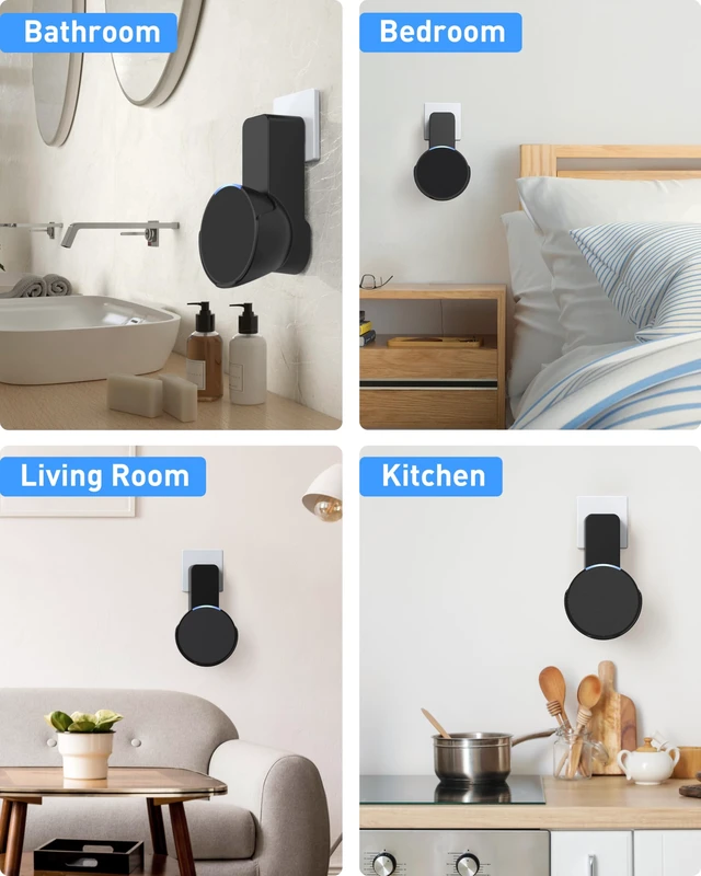 Alt view image 6 of 7 - Wall Mount for Ech0 pop | No Drill Needed Save Space Cable Storage | Never Falling off No Screws Needed Cable Hidden Simply Use Not Block Sound