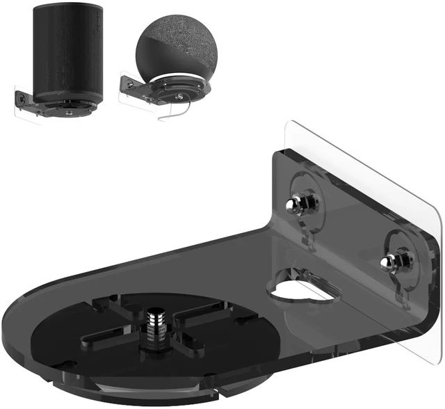 Main image of Compatible for Echo 4th Gen Shelf Wall Moun Stand,Built-in Cable Management, Compatible for sonos era100(Transparency Black)