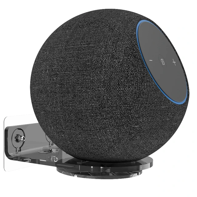 Alt view image 2 of 7 - Compatible for Echo 4th Gen Shelf Wall Moun Stand,Built-in Cable Management, Compatible for sonos era100(Transparency Black)