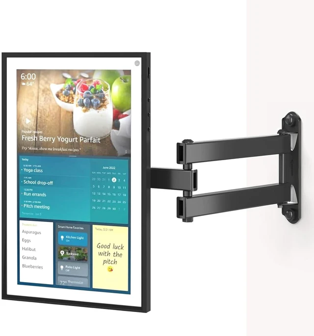 Main image of Mount for Show 21, Show 15, Adjustable Wall Mounting Bracket with Heavy Duty 15 Extension Arm, Rotate Tilt Swivel for Show 21, Show 15, Holds up to 33lbs, Black