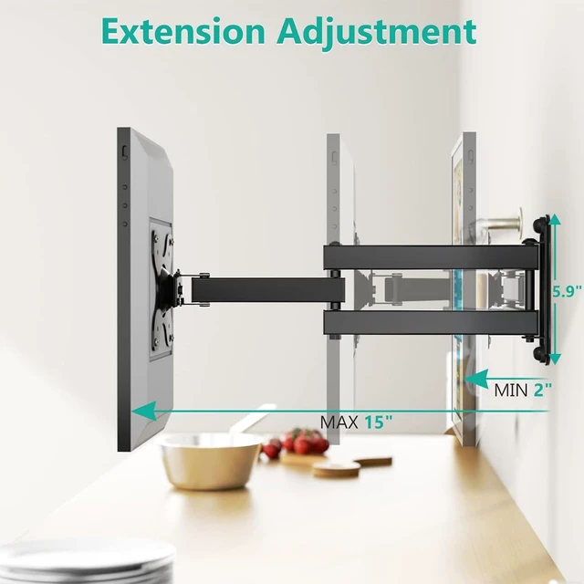 Alt view image 5 of 7 - Mount for Show 21, Show 15, Adjustable Wall Mounting Bracket with Heavy Duty 15 Extension Arm, Rotate Tilt Swivel for Show 21, Show 15, Holds up to 33lbs, Black