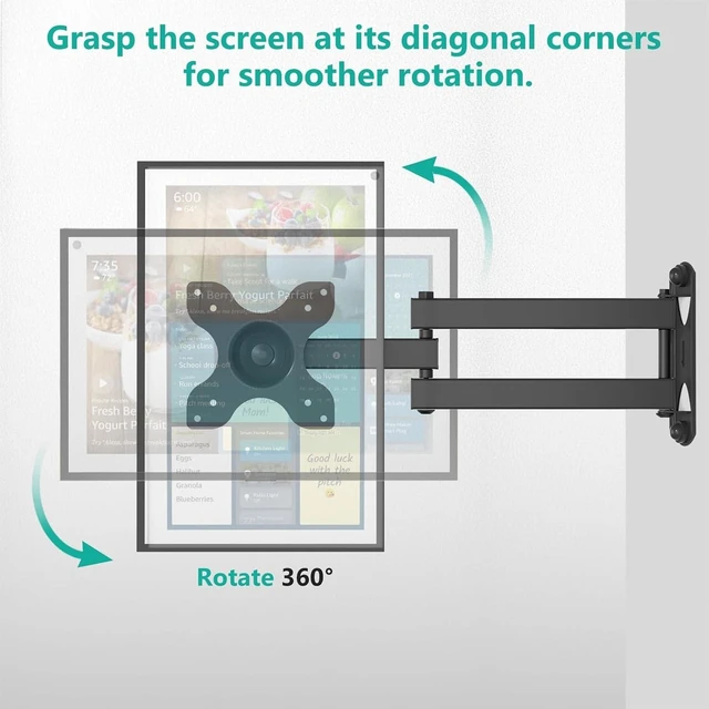Alt view image 7 of 7 - Mount for Show 21, Show 15, Adjustable Wall Mounting Bracket with Heavy Duty 15 Extension Arm, Rotate Tilt Swivel for Show 21, Show 15, Holds up to 33lbs, Black