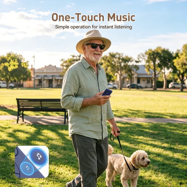 Alt view image 4 of 7 - M5 32GB MP3 Player for Seniors, 2.4" Screen Big Font(Blue) | With Bluetooth 5.3, Front Lager Speaker, Shuffle Play, Physical Buttons, Simple to operate, Great for Elderly