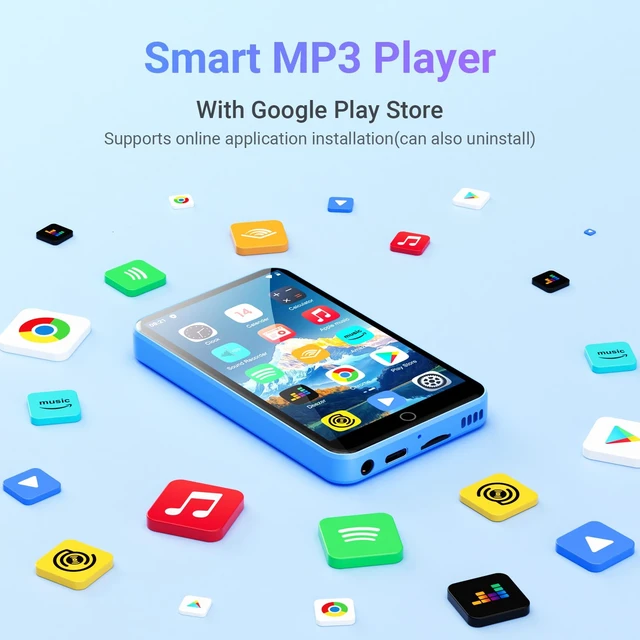 Alt view image 2 of 7 - 16GB MP3 Player with Bluetooth and WiFi, 4.0" IPS MP3 Player with Spotify (Blue)