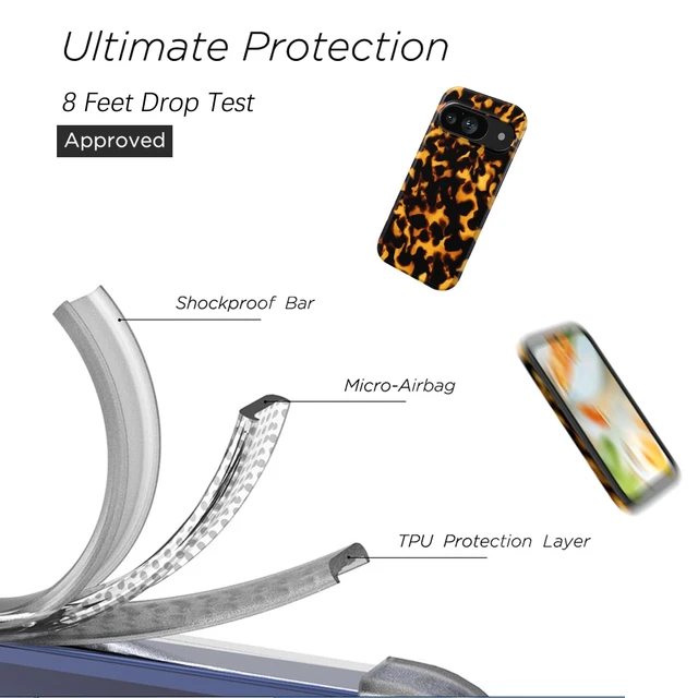 Alt view image 6 of 7 - for Google Pixel 9/9 Pro Case Tortoise Shell | Shockproof Design Protective Slim Stylish TPU Durable Phone Cover Case for Women Men