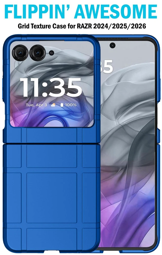 Alt view image 2 of 7 - Holster Combo for Motorola RAZR 2024/2025/2026 Case with Belt Clip - Blue | Hard Shell and Rotating Holder, Kickstand, Satisfying Texture, Slim, Matte, Also Fits Moto Razr 50/60/70 Flip Phone