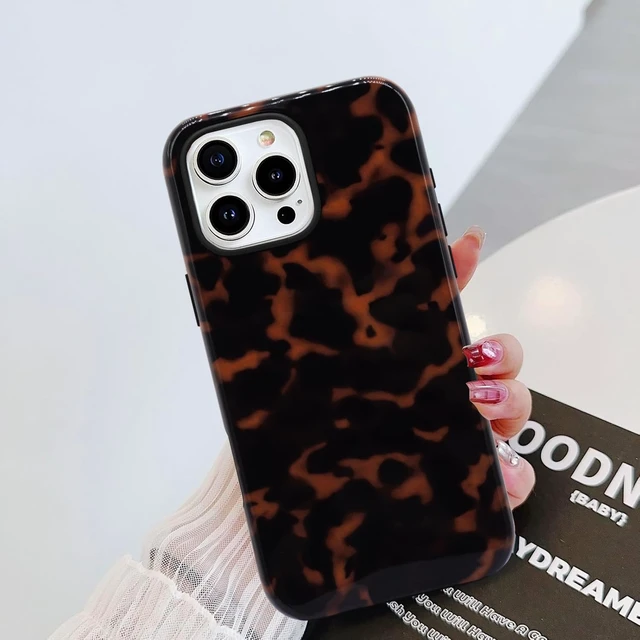 Alt view image 2 of 7 - Compatible with iPhone 16 Pro Max Case 6.9 inch with 2 Pack Tempered Glass Screen Protectors Vintage Animal Tortoiseshell 2in1 Hybrid Cover for Women Protective Phone Cases Brown